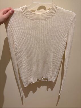 Garage Ribbed Crewneck Sweater in Off-White